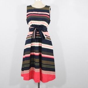 Ann Taylor Multicolor Striped Midi Dress sz S